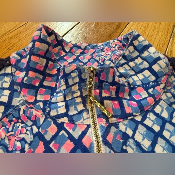 Lilly Pulitzer UPF 50+ Skipper Popover Multi Royal Purple Jacket Women’s Size M - Picture 2 of 15